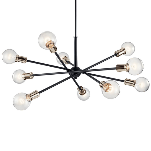 Product image for Kichler 43119BK Armstrong 10 Light Chandelier Black