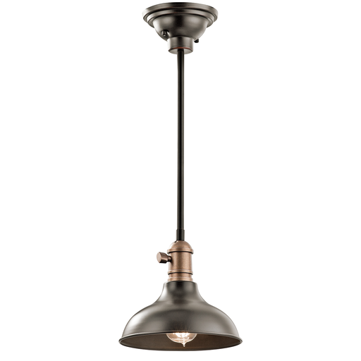 Product image for Kichler 42579OZ Cobson™ 8" 1 Light Convertible Mini Pendant Olde Bronze®