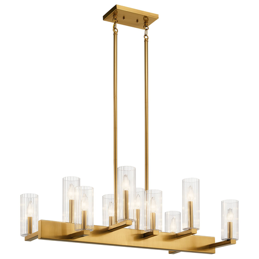 Product image for Kichler 44316FXG Cleara™ 10 Light Linear Chandelier Fox Gold