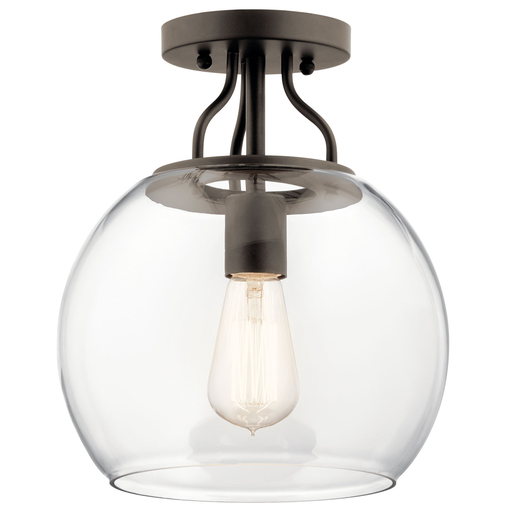 Product image for Kichler 44066OZ Harmony 1 Light Semi Flush Olde Bronze®