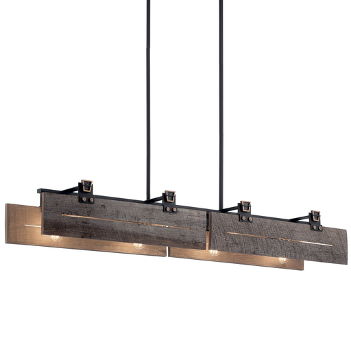 Product image for Kichler 44181BKT Ridgewood 59" 8 Light Linear Chandelier Textured Black