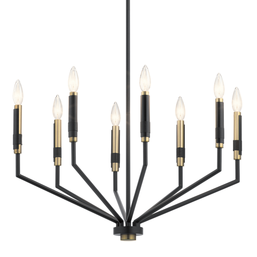 Product image for Kichler 52349BK Armand 26" 8 Light Chandelier Black and Bronze