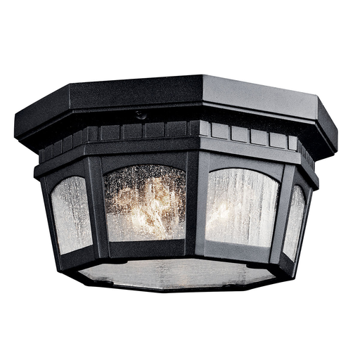 Product image for Kichler 9538BKT Courtyard™ 2 Light Flush Mount Textured Black