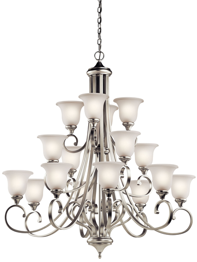 Product image for Kichler 43192NI Monroe™ 16 Light Multi-Tier Chandelier Brushed Nickel