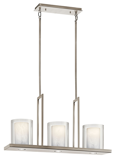 Product image for Kichler 42547CLP Triad™ 31.25" 3 Light Linear Chandelier Classic Pewter