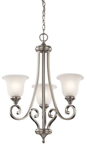 Product image for Kichler 43155NI Monroe™ 3 Light Chandelier Brushed Nickel