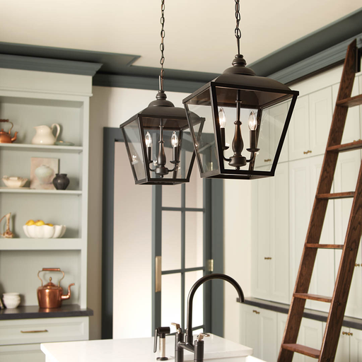Product image for Kichler 52474BKT Dame 2 Light Foyer Pendant Textured Black
