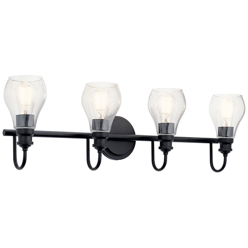 Product image for Kichler 45393BK Greenbrier™ 4 Light Vanity Light Black