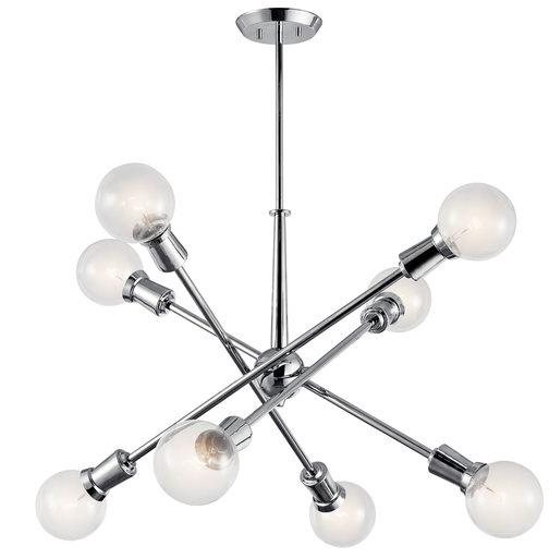 Product image for Kichler 43118CH Armstrong 26" 8 light Chandelier Chrome