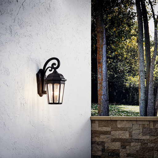 Product image for Kichler 9034BKT Courtyard™ 3 Light Wall Light Textured Black