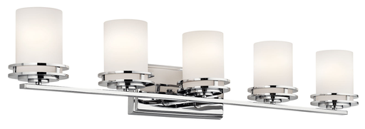 Product image for Kichler 5085CH Hendrik™ 43" 5 Light Vanity Light with Satin Etched Cased Opal Chrome