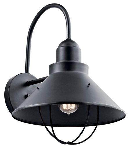 Product image for Kichler 9142BK Seaside™16.5" 1 Light Outdoor Wall Light Black