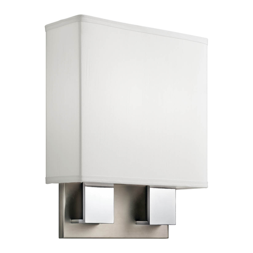 Product image for Kichler 10439NCHLED Santiago LED 14.25" Wall Sconce Brushed Nickel & Chrome