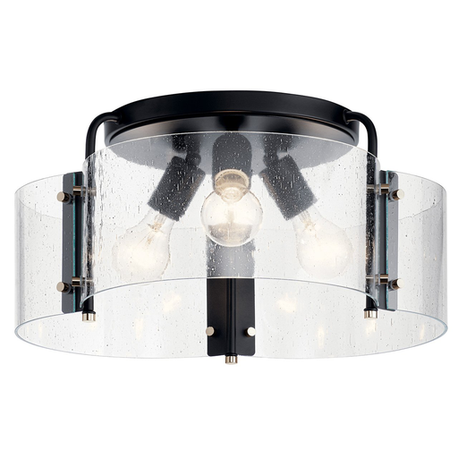 Thoreau 18" 3 Light Semi Flush Black