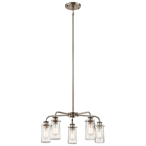 Product image for Kichler 43058CLP Braelyn™ 11.25" 5 Light Chandelier with Clear Seeded Glass Classic Pewter