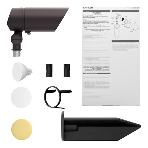 Product image for Kichler 16193AZT 12V Adjustable Drop-In Accent Kit Bronze