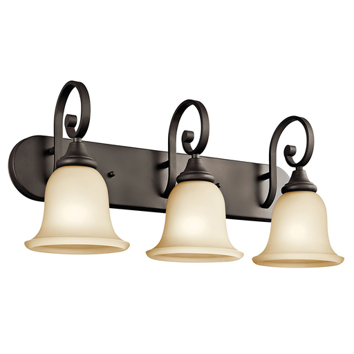 Product image for Kichler 45055OZL18 Monroe™ 3 Light Vanity Light with LED Bulbs Olde Bronze®