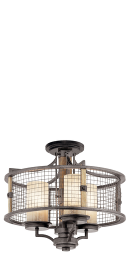 Product image for Kichler 43581AVI Ahrendale™ 3 Light Convertible Chandelier Anvil Iron