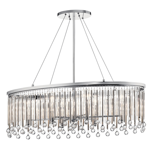 Product image for Kichler 43725CH Piper 6 Light Oval Chandelier Chrome