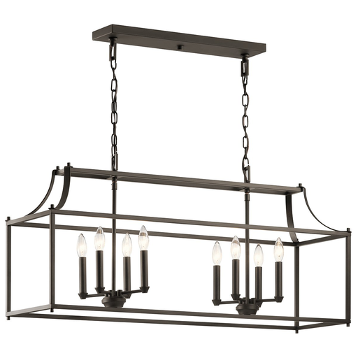 Product image for Kichler 42497OZ Morrigan 40" 8 Light Linear Chandelier Olde Bronze®