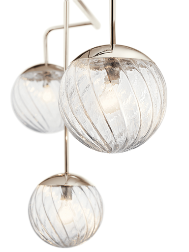Product image for Kichler 44131PN Amaryliss 3 Light Pendant Polished Nickel