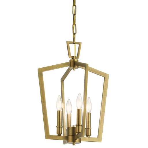 Product image for Kichler 43498NBR Abbotswell 19" 4 Light Pendant Natural Brass