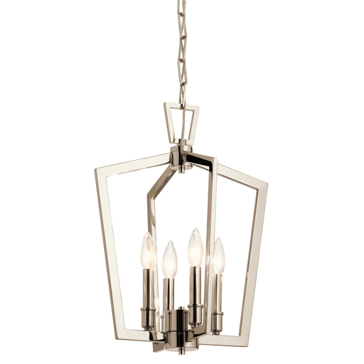 Product image for Kichler 43498PN Abbotswell 19" 4 Light Pendant Polished Nickel