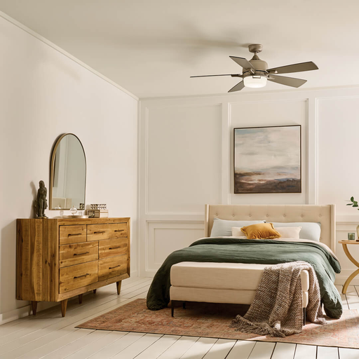 Product image for Kichler 300457NI Leeds™ LED 52" Fan Brushed Nickel