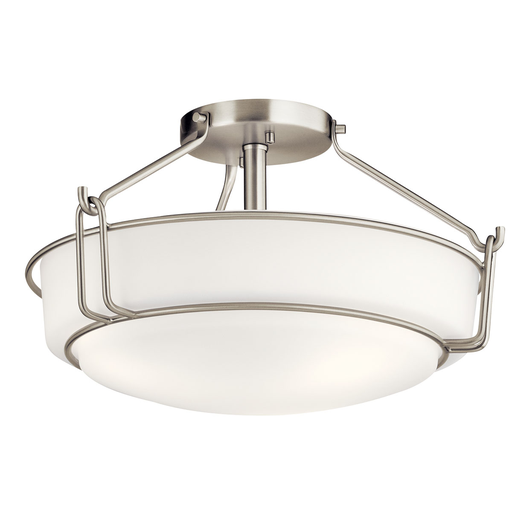 Product image for Kichler 44085NI Alkire 3 Light Semi Flush Brushed Nickel