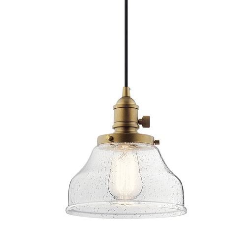 Product image for Kichler 43850NBR Avery 1 Light Bell Mini Pendant Natural Brass