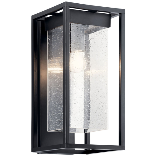 Product image for Kichler 59062BSL Mercer™ 20" 1 Light Wall Light Clear Seeded Glass Black