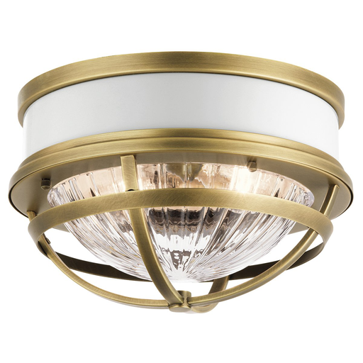 Product image for Kichler 43013NBR Tollis™ 12" 2 Light Flush Mount Natural Brass