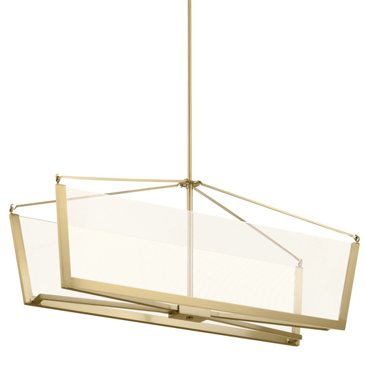 Product image for Kichler 52293CGLED Calters 38" LED Linear Chandelier Champagne Gold