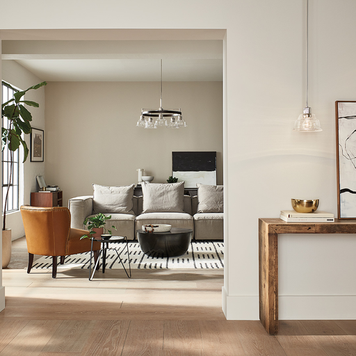 Product image for Kichler 52405PN Eastmont™ 1 Light Mini Pendant with Clear Glass Polished Nickel and Walnut Wood