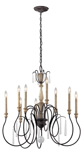 Product image for Kichler 43618WZC Kimblewick™ 9 Light Chandelier Weathered Zinc