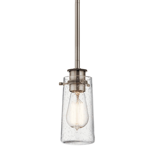 Product image for Kichler 43060CLP Braelyn™ 8.5" 1 Light Mini Pendant with Clear Seeded Glass Classic Pewter