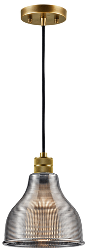 Product image for Kichler 43551NBR Devin 8" 1 Light Mini Pendant Natural Brass