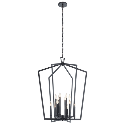 Product image for Kichler 43496BK Abbotswell™ 12 Light Foyer Chandelier Black