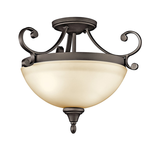 Product image for Kichler 43169OZL18 Monroe™ 2 Light Semi Flush with LED Bulbs Olde Bronze®
