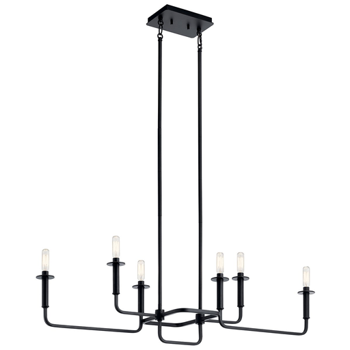 Product image for Kichler 43362BK Alden Linear 6 Light Chandelier Black