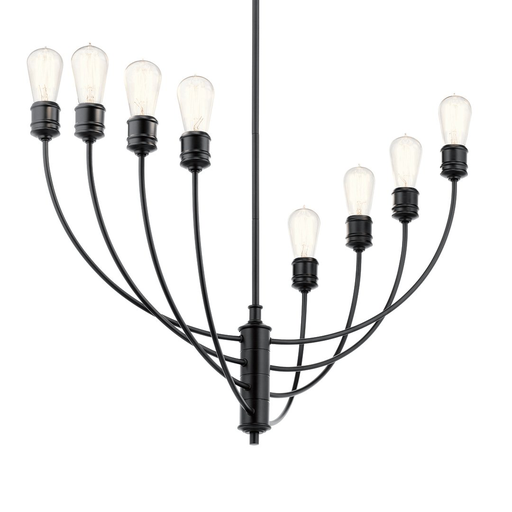Product image for Kichler 52255BK Hatton 8 Light Chandelier Black