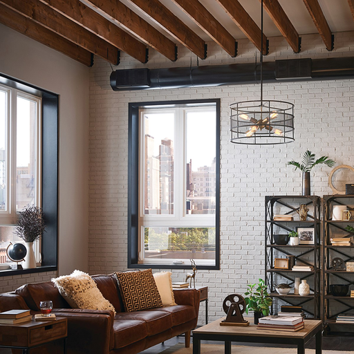 Product image for Kichler 43594BK Piston™ 6 Light Pendant Black