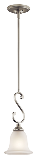 Product image for Kichler 43162NI Monroe™ 1 Light Mini Pendant Brushed Nickel