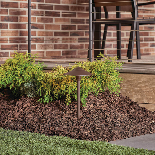 Product image for Kichler 15410AZT 8" Dome Short Stem 12V Path Light Textured Architectural Bronze