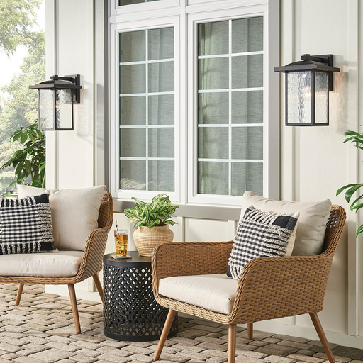 Product image for Kichler 49926BKT Capanna™ 16" 1 Light Wall Light Textured Black