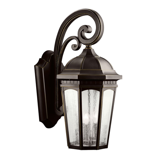 Product image for Kichler 9035RZ Courtyard™ 3 Light Wall Light Rubbed Bronze™