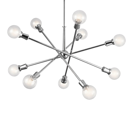 Product image for Kichler 43119CH Armstrong 10 Light Chandelier Chrome