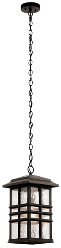 Product image for Kichler 49833OZ Beacon Square 9.5" 1 Light Pendant Olde Bronze®