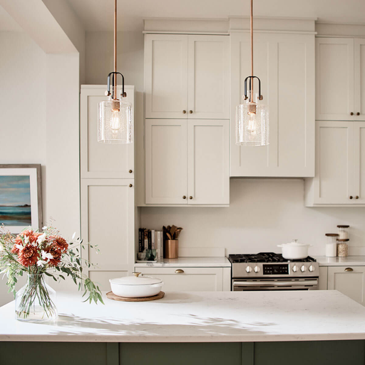 Product image for Kichler 52035ACO Kitner™ 7" 1 Light Pendant Antique Copper