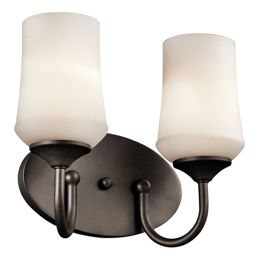 Product image for Kichler 45569OZL18 Aubrey™ 2 Light Vanity Light with LED Bulbs Olde Bronze®